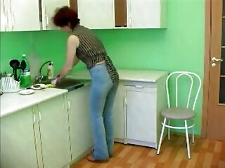 Redhead Milf Fucked In The Kitchen