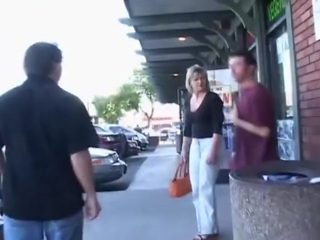 A Milf Gets Picked Up And Double Teamed