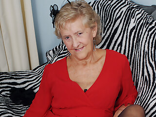 British granny showing off her goods