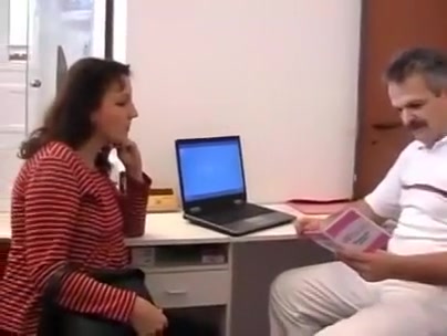 Perverted doctor inspects a pregnant woman internally.